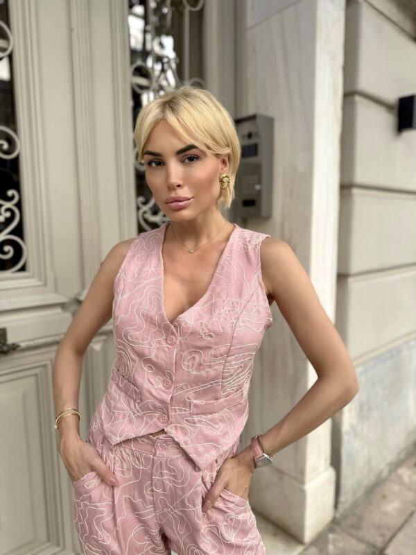 Pink Minimalist Vest Set - Image 2