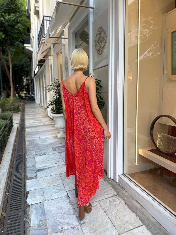 Boho Coral Maxi Dress - Image 2