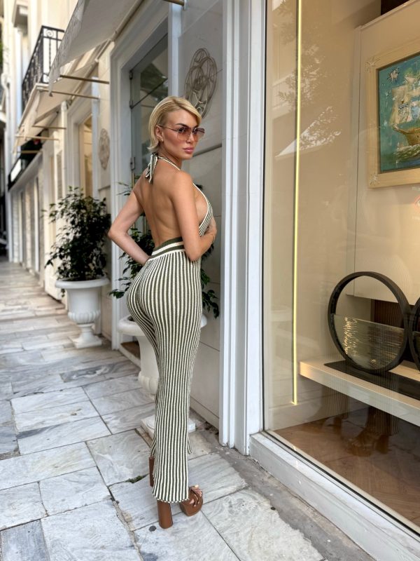 Knitted Stripe Jumpsuit - Image 2